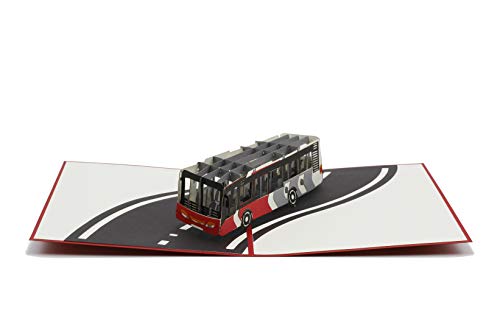 design3dkarten® Bus, Busfahrer, Busreise, Linienbus, Reisegutschein, Führerschein, 3d Klappkarte, Pop Up Karte, Glückwunschkarte, Grußkarte, Geschenkkarte