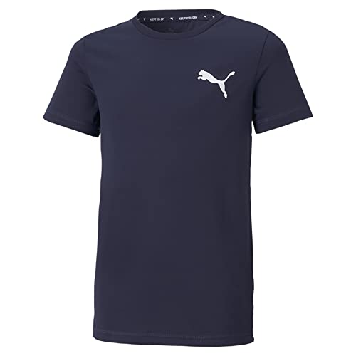 PUMA Jungen ACTIVE Small Logo Tee B T-Stück, Peacoat, 116