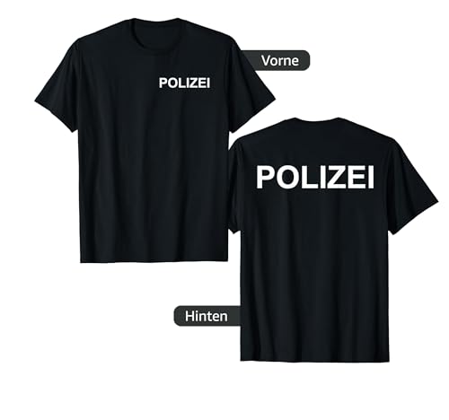 Polizei Shirt, Beidseitig Brust & Rücken Uniform Verkleidung T-Shirt