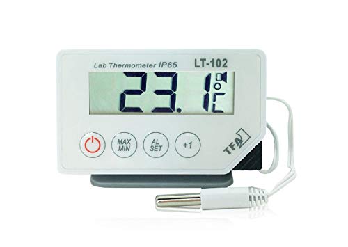 TFA Dostmann LT-102 Profi-Digitalthermometer, mit Kabelfühler, wasserdicht IP65,L 87 x B 17 (29) x H 52 (57) mm