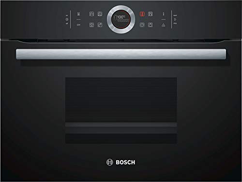 Bosch CDG634AB0 Serie 8 Dampfgarer, 45 x 60 cm, 1,3 L Wassertank, AutoPilot 20 20 Automatikprogramme, TFT-Touchdisplay, intuitiver Bedienring, SoftClose und SoftOpen, Leeranzeige Wassertank, Schwarz