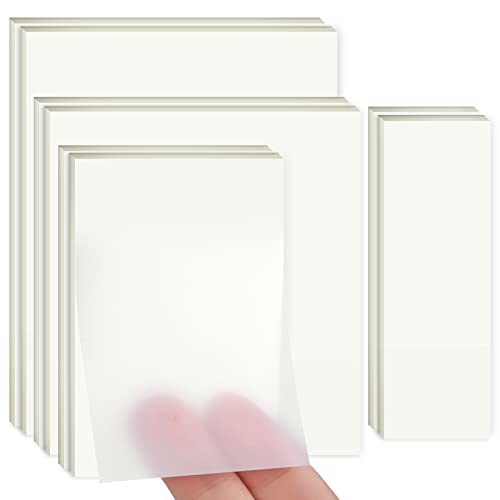 400 Blätter Transparente Haftnotizen, Transparent , Wasserfest Clear Sticky Notes, Wiederbeschreibbar Durchsichtige für Schulsachen, Schule, Büro, Hause - Vier Größen