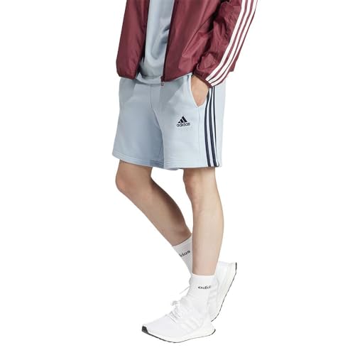 adidas Men's Essentials French Terry 3-Stripes Freizeit-Shorts, Wonder Blue/Legend Ink, M