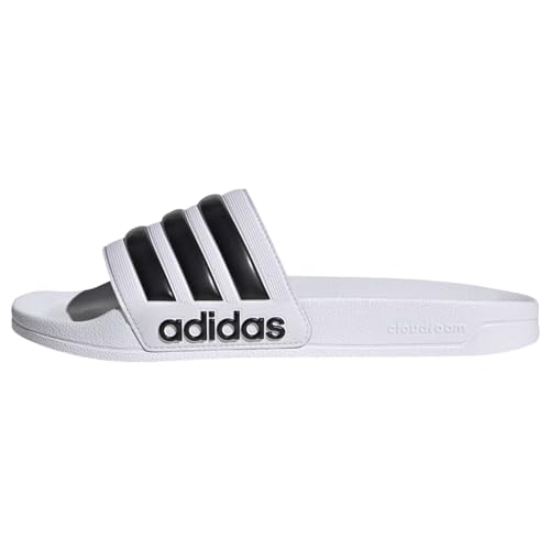 adidas Unisex Adilette Shower Slides, Cloud White / Core Black / Cloud White, 42