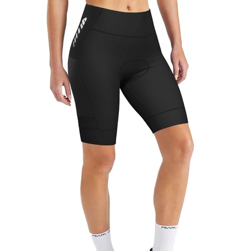 Lo.gas Radlerhose Damen kurz Damen radsportshorts mit Hose atmungsaktive Fahrradhose Damen kurz gepolstert A-Schwarz M