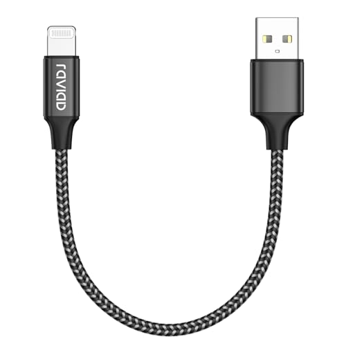 RAVIAD iPhone Ladekabel Kurz, 30CM Lightning Kabel MFi Zertifiziert Nylon iPhone Kabel Kompatibel für iPhone 14 13 12 11 Pro Max Mini XS XR X SE 2020 8 8 Plus 7 7 Plus 6s 6 5s 5- Schwarz