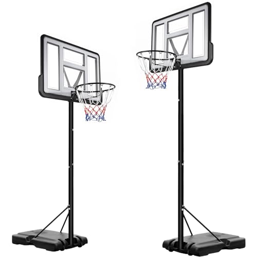 LIFERUN Basketballkorb Outdoor, Verstellbare Korbhöhe von 230 bis 304 cm, Basketballständer mit 110x75cm Rückwand, für Kinder Jugendliche Erwachsene Verwendung in Hinterhöfen, Gärten, Garagen