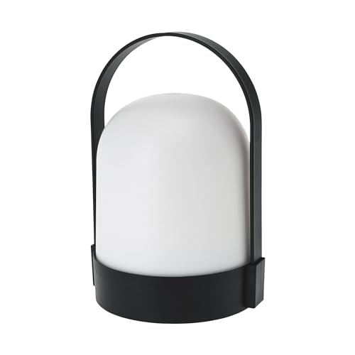 Spetebo LED Garten Tischleuchte warm weiß - 21 x 13 cm - Tischlampe mit Henkel Batterie betrieben - Lampe mit Tragegriff Leuchte für Terrasse Balkon Außen und Innen