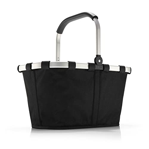 reisenthel carrybag in Schwarz – Stabiler Einkaufskorb mit viel Stauraum und praktischer Innentasche – Elegantes und wasserabweisendes Design