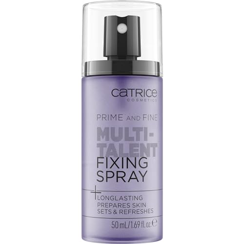 Catrice Prime And Fine Multitalent Fixing Spray, Transparent, langanhaltend, vegan, ohne Alkohol, ohne Parabene, ohne Mikroplastikpartikel, 1er Pack (50ml)