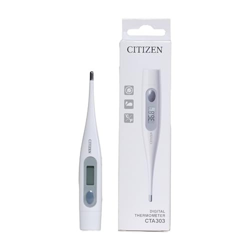 Citizen CTA303 Antibakterielles, wasserfestes, digitales medizinisches Thermometer mit Fieberalarm, oral, Achselhöhle, rektal, genaue Messungen für Erwachsene, Kinder, Kleinkinder und Babys