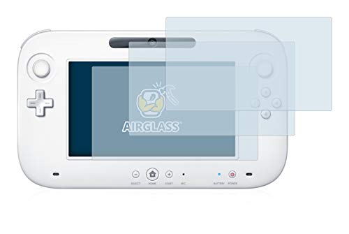 BROTECT Schutzglas für Nintendo Wii U GamePad (Controller) (3 Stück) Schutzfolie Panzer-Folie Glas [Extrem Kratzfest 9H, Anti-Fingerprint,