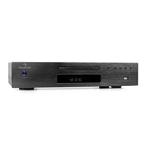 auna AV2-CD509 CD Player HiFi - Player mit USB, CD Spieler mit optischem, koaxialer, Line-Ausgang, Fernbedienung, schwarz