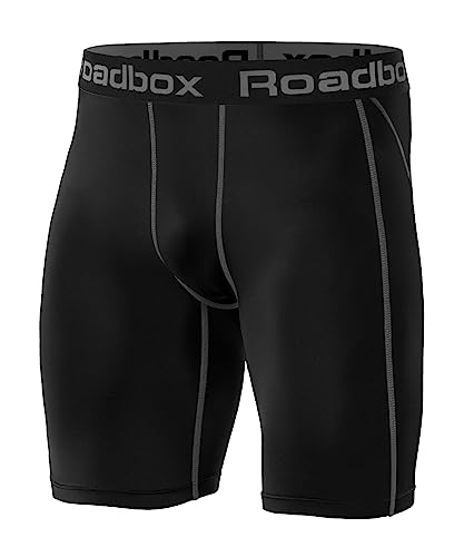 Roadbox Laufhose Herren Kurz Kompressionshose Funktionsunterwäsche Schnelltrocknendes Baselayer Unterhose Tights,Schwarz,M