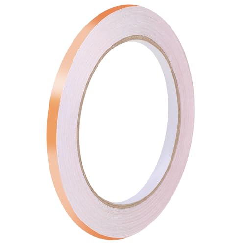 Mozeat Lens 1 Rollen Kupferfolie Klebeband Leitfähig Copper Foil Tape 20m x 6mm Kupferfolienband Kupferband Selbstklebend für EMI Abschirmung Schneckenschutz Elektro Reparatur Löten Basteln(Roségold)