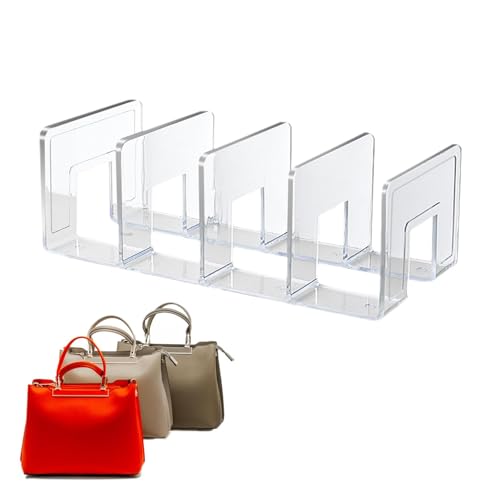 Quzente Regaltrenner Und Organizer Für Schränke, 4 Fächer Transparenter Schrank Regalteiler, Transparente Acryl Taschenaufbewahrung Kleiderschrank Trenner Für Handtaschen Geldbö en