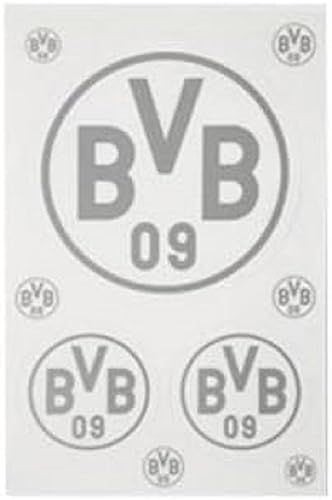 BVB Borussia Dortmund Aufkleber in Silber 3 Stück, Folie, 9 x 9 x 1 cm, 3 67140930