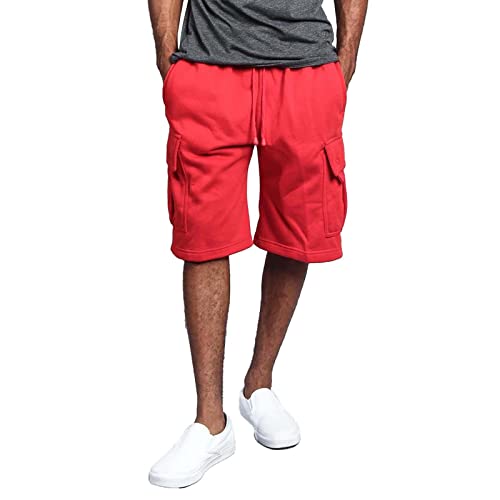 Hehiy Kurze Hosen Herren Shorts Herren Sommer Chino Baumwolle Elastische Taille mit 4 Taschen Kurze Freizeithose Herren Kurze Hose Und T-Shirt Set Herren Sport