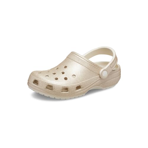 Crocs Unisex Classic Sparkly Clog | Metallische Schuhe, Champagner Glitzer, 5 US Men