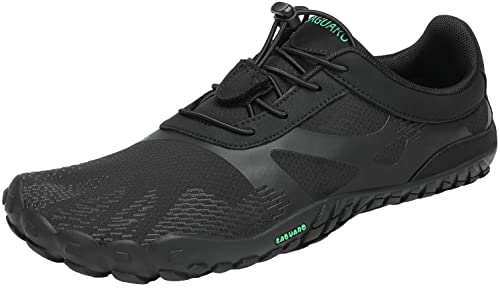 SAGUARO Barfußschuhe Herren Damen Traillaufschuhe Outdoor & Indoor Training Fitnessschuhe Wander Wald Strand Straße Laufschuhe Walkingschuhe Schnell Trocknend Badeschuhe, Öl Schwarz, 40 EU