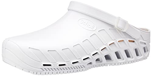 Scholl Clog Evo - Hochleistungs-Sanitär-Clogs für Damen und Herren - Ultraleicht, Bequem und Atmungsaktiv, mit Rutschfester Sohle, Herausnehmbarer Memory-Einlegesohle und Drehbarem Riemen