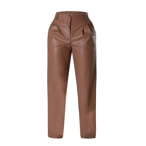 Chnnamzu Lederhose Damen - Leder Hosen Damen Lederhosen Damen Kunstlederhose Damen Kunstleder Hosen Damen Lederhose Lederimitat Hose Damen Lederhose Damen Schwarz Lederhose Damen High Waist