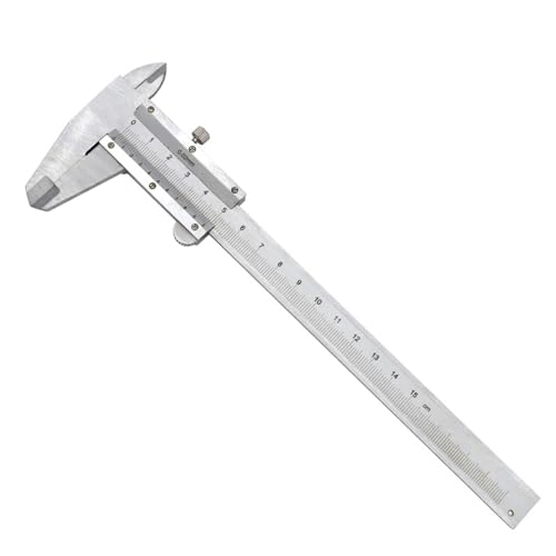 Vernier-Bremssattel, Hochpräzises Kohlenstoffstahl-Metall-Vernier-Messwerkzeug Nonius-Messschieber 0-150mm mit Feststellschraube für Haushalt und Industrie Messung