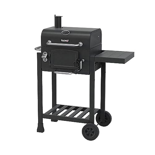 TAINO HERO Smoker klein BBQ Grillwagen Holzkohle-Grill Grillkamin Standgrill Räucherofen Grillrost