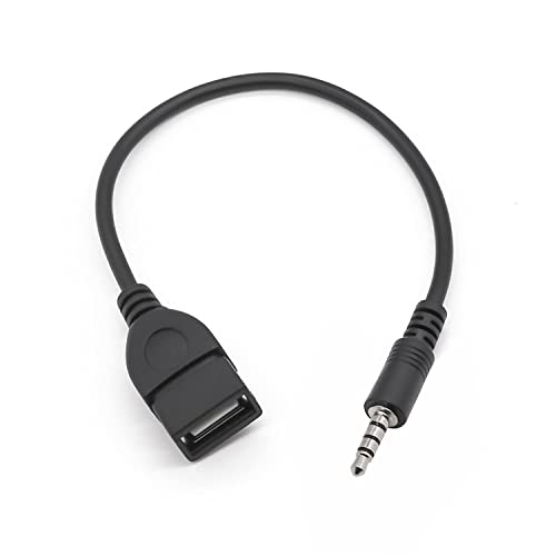 Coomoors 3.5mm Männlicher AUX Audio Stecker Autoradio Musical USB A auf Adapter Weiblicher Auto Konverter Adapter Kabel Schnur Steckverbinder für Car Stereos, Auto-GPS, CD, DVD-Audio - Schwarz