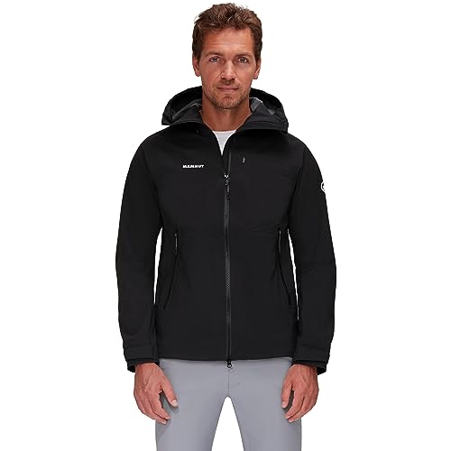 Mammut Herren Alto Guide Hs Hooded Jacket Men Jacke, Hauptmaterial - Rückseite 100% Polyamid, Hauptmaterial 100% Polyamid, Hauptmaterial - Membran: 100%, Schwarz, M