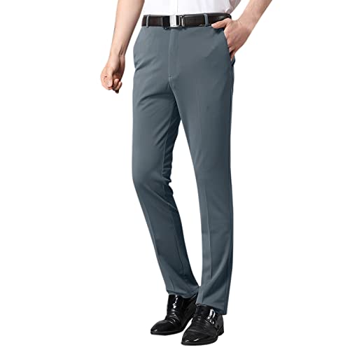 Generisch Chino Hose Herren schwarz 42/32 Anzughose Herren Slim fit Stretch Hosenanzug Herren festlich elegant Winter Kurze Golfhose Herren Bundfaltenhose männer