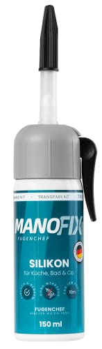 Manofix Fugenchef Silikon für Küche, Bad & Co. im Spender, 150ml, transparent