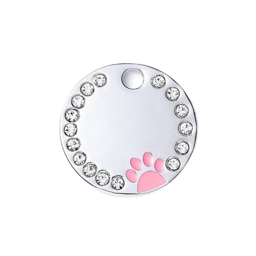 LCKJLJ Personalisierte Hundemarke für Hunde und Katzen, graviert, Anti-Verlust-Diamant-Anhänger, Halsband-Charm-Zubehör, Einheitsgröße, Metall