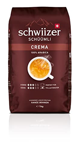 Schwiizer Schüümli medium_roast, Crema Ganze Kaffeebohnen 1kg - Intensität 3/5 - UTZ-zertifiziert