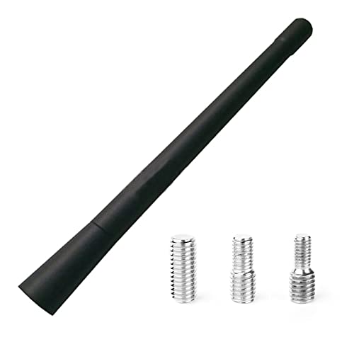 NewTH Universal Autoantenne AM/FM DAB 18cm Kurz Universal Auto Radio Antenne Stabantenne Ersatz Antenne für alle Autos Dachantenne Mast Kit mit Starker Empfangsfunktion Schrauben M4 M5 M6, Schwarz