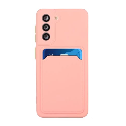 Miagon Matt Brieftasche Hülle für Samsung Galaxy A55 5G,Rückseite Handyhülle mit Kartenhalter Ultra Dünn Weiche TPU Stoßfeste Schutzhülle,Rosa