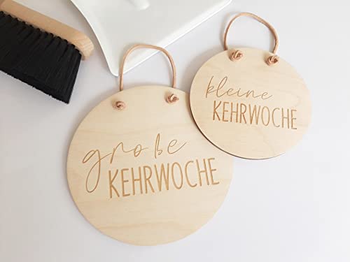 Kehrwochen Schild - Mehrfamilien Haus - Kehrwochen Dienst - Schild Rund kleine/große Kehrwoche - Putzdienst zum Aufhängen - Treppe-Putzen