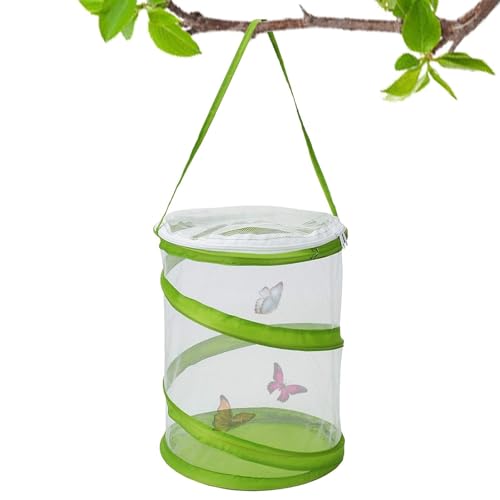 Fukamou Schmetterlings-Lebensraum Käfig - Mini Mesh Cage Terrarium Pop-up, Caterpillar Habitat Erleichtert Das Durchschauen, Schmetterlingsgehege Für Den Innenbereich, 16 X 20 cm Hoch