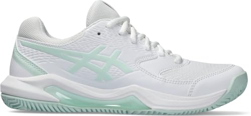 ASICS Damen Gel-Dedicate 8 Clay Sneaker, White/Pale Blue, 40.5 EU