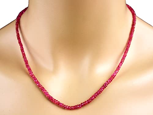 Saphir Kette - Collier in pink, facettiert, 44 ct.