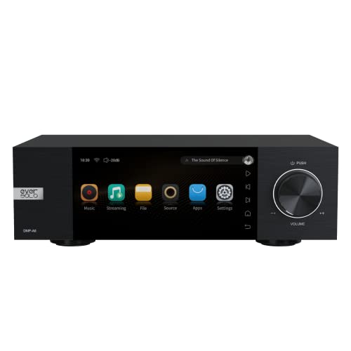 Eversolo DMP-A6 Streamers, All-in-One Verstärker und Netzwerk-Player, MQA Full Decode, XMOS316 DSD512 PCM768kHz/32Bit Bluetooth 5.0 aptX HD, 15,2 cm (6 Zoll) HD-Touchscreen, exklusive App, Musikdienst