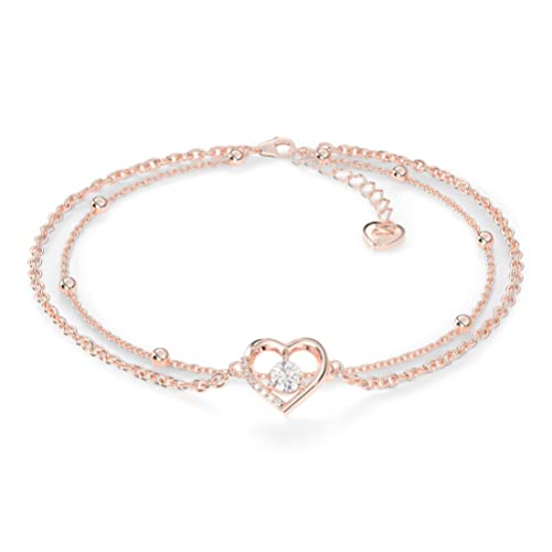 SERASAR Fußkette Damen-Schmuck 925 Sterling-Silber 18-Karat Rose-gold Damen-Kette Mädchen-Kette Frauen Fussketterl Damen Geschenk-Idee Valentinstag Jahrestag Geburtstag Geschenke für Frauen