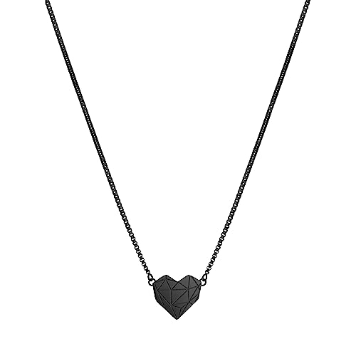 LIEBESKIND Damen-Collier Edelstahl (schwarz), LJ-0617-N-V 40