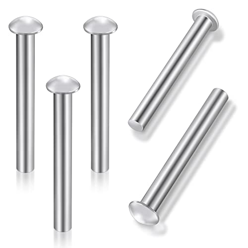 5 Stück 50 x 6 mm Nieten Solider Runder Kopf Aluminium Vollnieten Senkkopf Befestigungen für Schaufel Spaten Gabel Rechen Hacke Reparatur Garten Rasenmäher Industrieller Haushalt