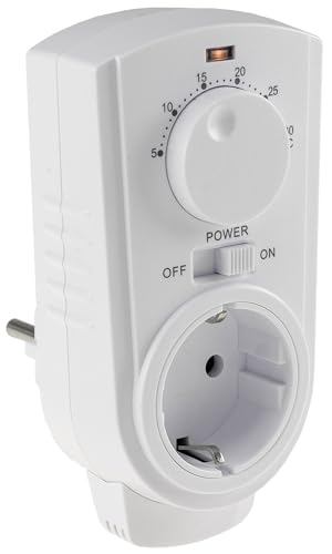 ChiliTec Thermostat Steckdose mit Temperaturregler Steckdosen-Thermostat für Heizung Ventilator Infrarotheizung Kühlgeräte 230V Schutzkontaktsteckdose Regler für Heizen Kühlen externer Geräte