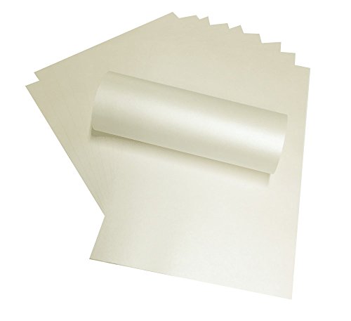 50 x Quarzo Perlglanz-Papier, 120 g/m², A4, Blass-Elfenbeinfarben, Doppelseitig, geeignet für Tintenstrahl- und Laser-Drucker