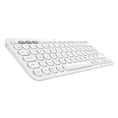 Logitech K380 Kabellose Bluetooth-Tastatur, Multi-Device & Easy-Switch Feature, Windows- und Apple-Shortcuts, PC/Mac/Tablet/Handy/Apple iOS+TV, Italienisches QWERTY-Layout - Weiß