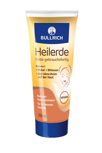 Bullrich Heilerde Paste | gebrauchsfertig | reduziert Pickel und Mitesser | befreit verstopfte Poren | mattiert | frei von Duftstoffen | vegan | 200 ml (1er Pack)