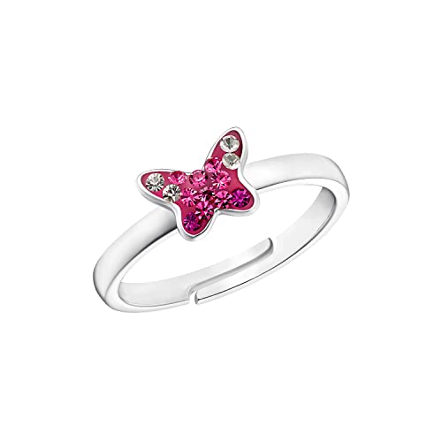 Prinzessin Lillifee Kinderring 925 Sterling Silber Mädchen Kinder Ringe, mit Preciosa, Silber, Schmetterling, Kommt in Schmuck Geschenk Box, 2033999…