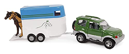 Van Manen 2-Play Traffic Die Cast Geländewagen mit Pferdeanhänger, 2 Pferden - 521516